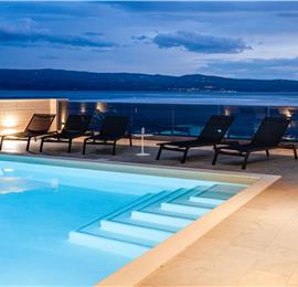 5 bedroom beachfront villa with heated pool near Omis, sleeps 9